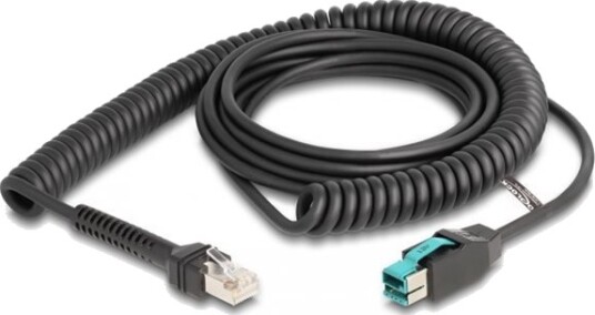 Delock Usb Kabel Usb Pluspower Hann Til Rj 50 Hann Usb 2.0 12 V 3 M Rullet Sammen Svart