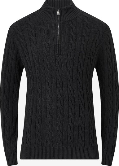 Lindbergh - Kardigan Cabel zip-neck knit - Svart