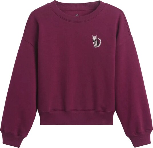 GAP Kids Vintagesoft Wedge Sweatshirt From The Gap Collection   Burgundy   128/134