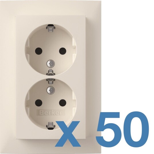 Hager Stikkontakt 6847761909 2-Veis, X-Klemme, S.1, 50-Pakning