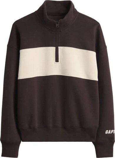 GAP Fleece Quarter Zip Sweatshirt From The Gap Collection TERRA BROWN 104/110 GAP Fleece Quarter Zip Sweatshirt From The Gap Collection TERRA BROWN 104/110