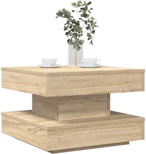Salongbord 360 graders roterbart sonoma eik 50x50x34,5 cm