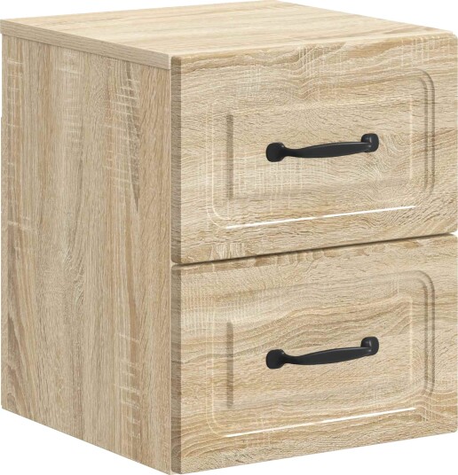 Vegghengt Nattbord Sonoma eik 34,5 x 33 x 40 cm Konstruert tre