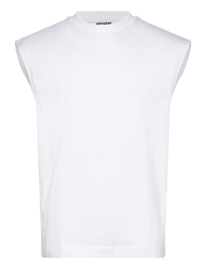 Weekday Loose Fit Square Cotton Tank Top - White - S Weekday Loose Fit Square Cotton Tank Top - White - S