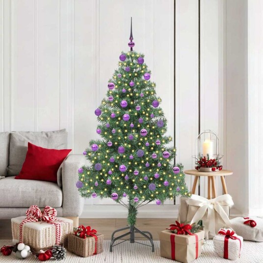  Juletre med 300 LED med stativ grønn 180 cm PVC