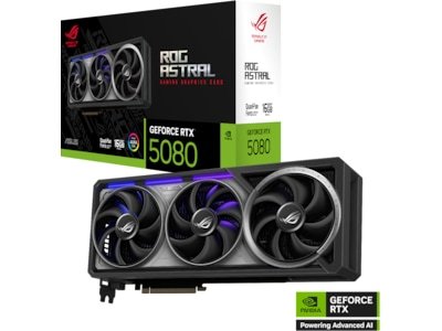ASUS ROG Astral GeForce RTX 5080 16GB Grafikkort med GDDR7 ASUS ROG Astral GeForce RTX 5080 16GB Grafikkort med GDDR7