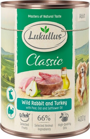 Lukullus Våtfôr Villkanin & Kalkun 24 X 400 G