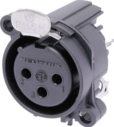 Neutrik Nc3faav1 Xlr-Kontakt Flensetilkobling 3-Polet Sort 1 Stk