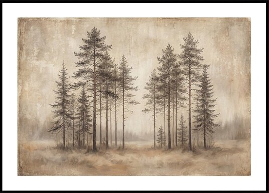 Nordic Vintage Trees Plakat Plakat / 70x100cm