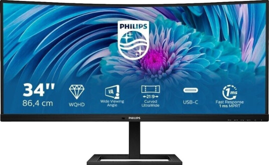 Philips E-Line 34" Buet PC-Skjerm 3440x1440 100Hz med USB-C Philips E-Line 34" Buet PC-Skjerm 3440x1440 100Hz med USB-C