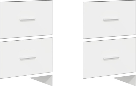  Nattbord 2 pcs Hvit 40 x 30 x 60 cm Konstruert tre