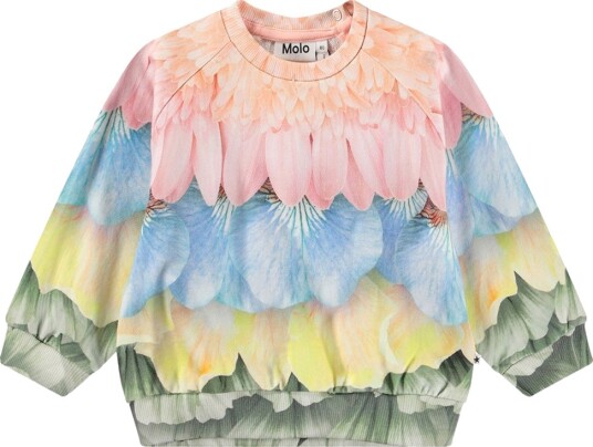 Molo Collegegenser Disk Petal Rainbow m. Blomstertrykk Molo 3 år (98) Collegegenser