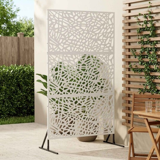 vidaXL Personvernsvegg 100 x 50 x 180 cm Stål Hvit