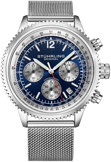 Stührling Original Herreklokke 4015.1 Monaco Blå/Stål Ø44 mm Stührling Original Herreklokke 4015.1 Monaco Blå/Stål Ø44 mm