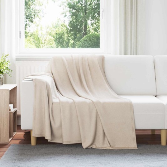 vidaXL Kastepledd 6 pcs Beige 200 x 150 cm Fleece