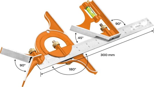 NEO Tools Vinkelmåler 72-120 Multifunksjonell I Rustfritt Stål, 30 cm NEO Tools Vinkelmåler 72-120 Multifunksjonell I Rustfritt Stål, 30 cm