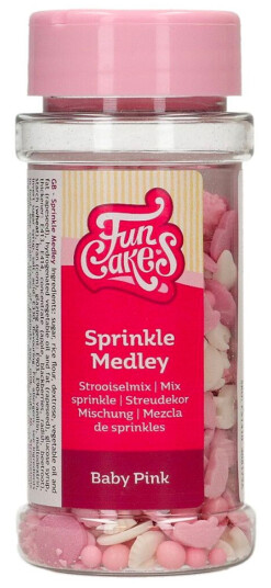 CakeSupplies FunCakes Strøssel Medley Lyserosa/Hvit - 50 g