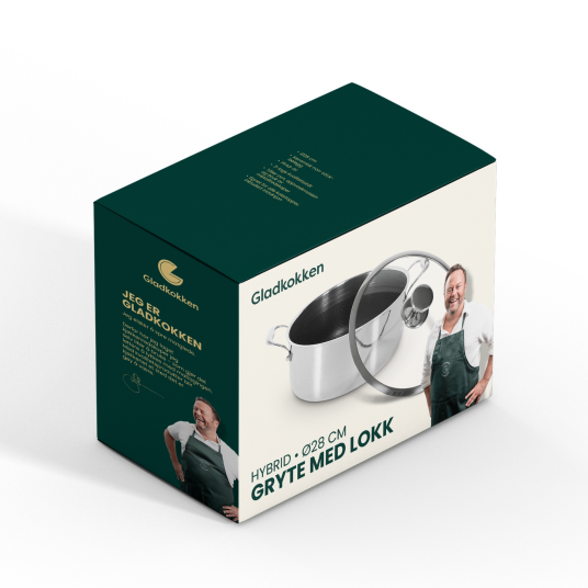 Gladkokken   Hybrid gryte med lokk 7,1L 28 cm