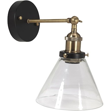 Pr Home Lambda Vegglampe Svart/messing Klar 18cm 1579890-01-0 1579883-01-0