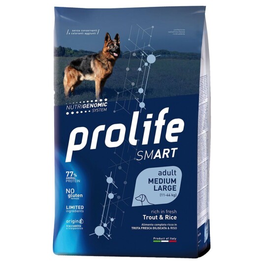 Prolife Smart Adult Medium Large Breed Ørret Og Ris For Mellomstore Og Store Raser 12 kg Prolife Smart Adult Medium Large Breed Ørret Og Ris For Mellomstore Og Store Raser 12 kg