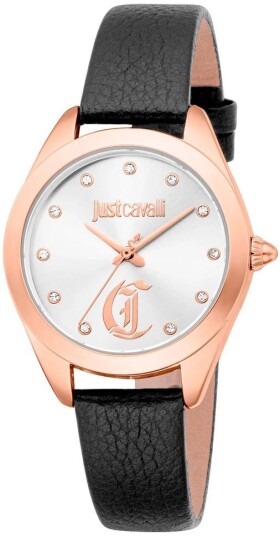Just Cavalli Dameklokke JC1L309L0035 Glam Chic Sølvfarget/Lær Ø32