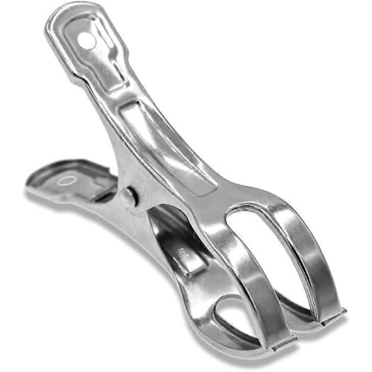 QU/Store Klesklyper i Rustfritt Stål 10 stk. Sterke Utendørs Klesklyper Store 11 cm Metall for Strandstol Kjempeklesklype Bassengtrekk for Båt