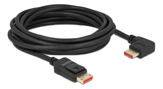 Delock DisplayPort-kabel 8K 60 Hz 5m Høyrevinklet Svart
