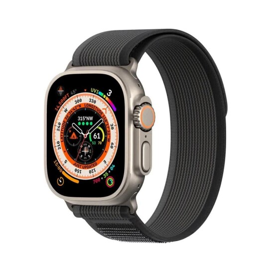 Dux Ducis YJ Nylonrem til Apple Watch 42/44/45/49mm Svart/Grå Dux Ducis YJ Nylonrem til Apple Watch 42/44/45/49mm Svart/Grå