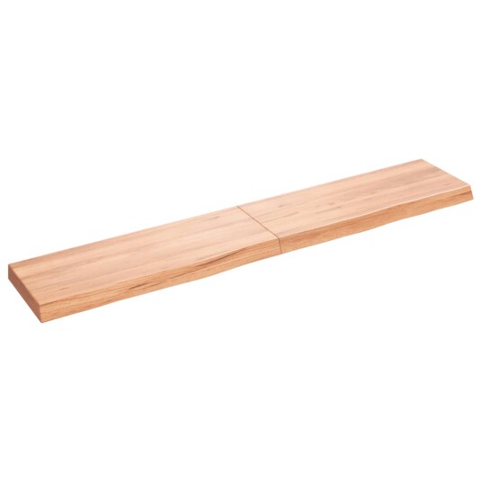 vidaXL Vegghylle lysebrun 160x30x6 cm behandlet heltre eik