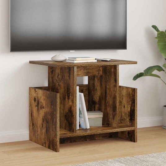  TV benk 2 pcs Røkt eik 50 x 35 x 45 cm Konstruert tre