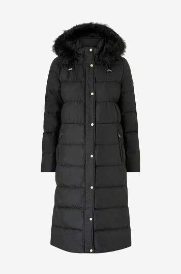 Ralph Lauren Lauren Dunfrakk Iridescent down W FF Trim Hood Svart Ralph Lauren Lauren Dunfrakk Iridescent down W FF Trim Hood Svart
