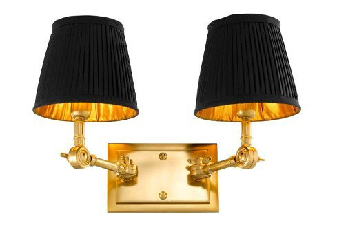 Vegglampe Wentworth, dobbel, messing Vegglampe Wentworth, dobbel, messing