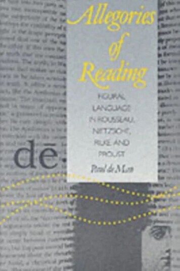 Allegories Of Reading Av Paul De Man