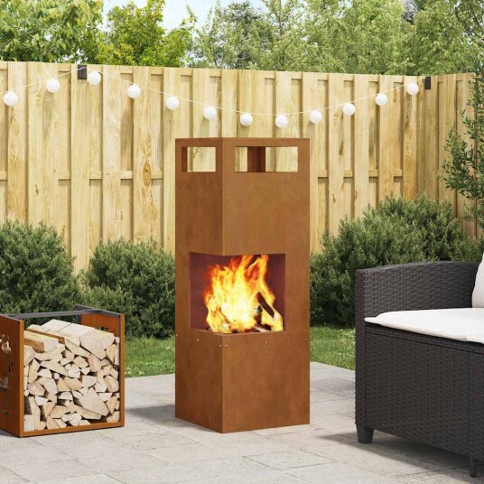 Fyrsted Firkantet 35x35x100 cm Værbestandig Stål Fyrsted Firkantet 35x35x100 cm Værbestandig Stål