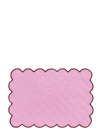 Anna + Nina Cotton Candy Scalloped Placemat - Pink - 31X48.5CM