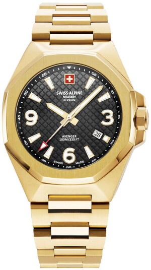 Swiss Alpine Military Herreklokke 7005.1117 Typhoon Sort/Gulltonet