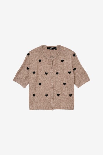 Vero Moda Kardigan vmDoffy Intarsia 2/4 Grå