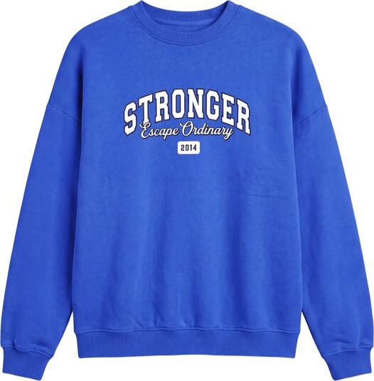 STRONGER Comfy Sweatshirt   Blue   M