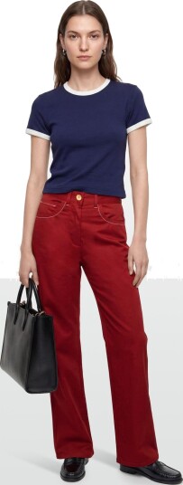 Maison Kitsune Sun Wide Leg Pant Red 36