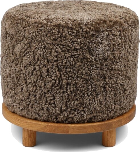 Simon pouf | Korthåret | D46xH42 cm Lysebrun Eik