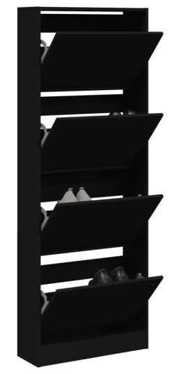 Skoskap svart 60x21x163,5 cm konstruert tre 8721012381407