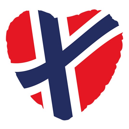 Ballongkungen AB Folieballong Hjerte Norsk Flagg