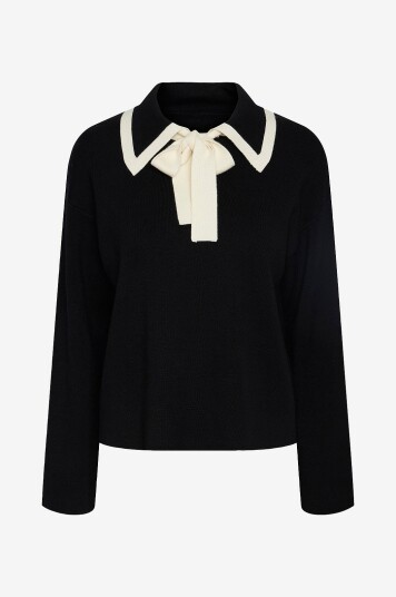 YAS Y.A.S Pullover yasJosie LS Bow Knit Svart