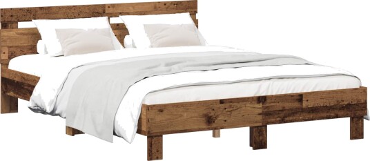 vidaXL Sengestamme Gammelt tre 140 x 190 cm Konstruert tre