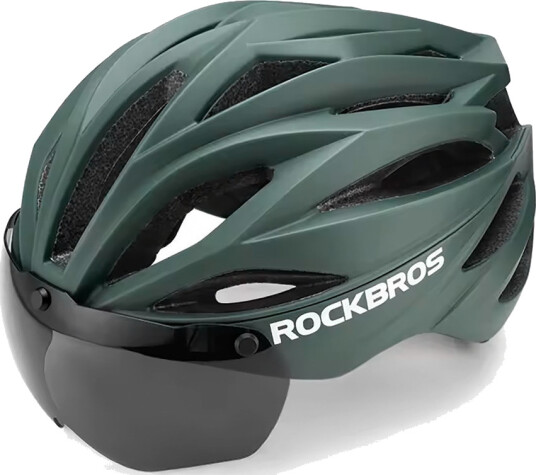 Rockbros Sykkelhjelm med avtakbart UV-visir - Unisex - Gr??nn