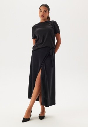 Happy Holly Sparkling Wrap Midi Skirt Black/Black 40/42