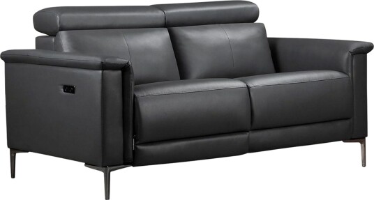 Sofa 2 seter Lund Grå PU Elektrisk recliner Grå PU Elektrisk recliner