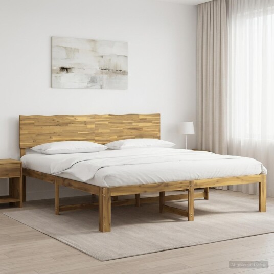 vidaXL Dobbel Sengramme med Hodegjerde ROSTOCK Hvit 180 x 200 cm