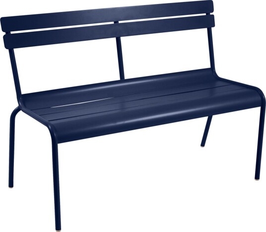 Fermob - Luxembourg Bench With Backrest Deep Blue 92 - Hagebenker - Frédéric Sofia - Blå - Metall
