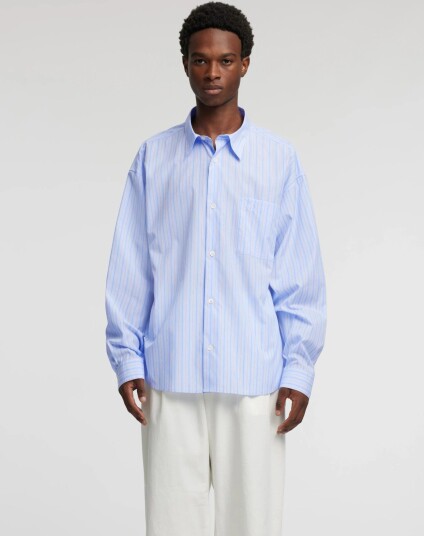 Annarr Anrvolund Poplin Classic Stripe Shirt Ls Blue L